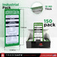 Industrial pack of Tradesafe Lockout Tagout scaffolding inspection tags, showing a single green and white tag, a stack of 150 tags, and a circular inset of the 15 mil thick material. Includes dimension labels and the Tradesafe brand banner at the bottom.