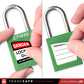 keyed alike padlock green adhesive vinyl label