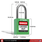 dimensions: keyed alike lock green