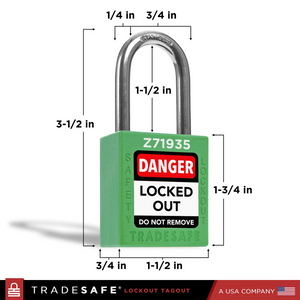 dimensions: keyed alike lock green