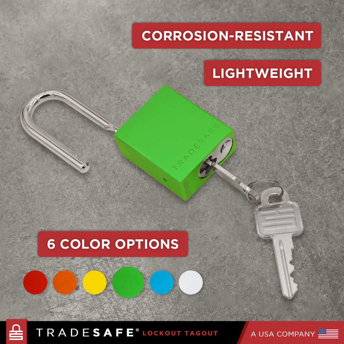 Greem Lock Green Keyed Alike Aluminum Padlock - 2 Keys - 10 Pack | TRADESAFE