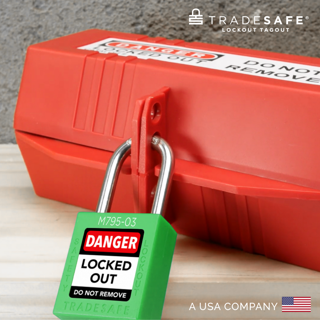 10 Green Master Keyed Lockout Locks - Keyed Different - 2 keys | TRADESAFE