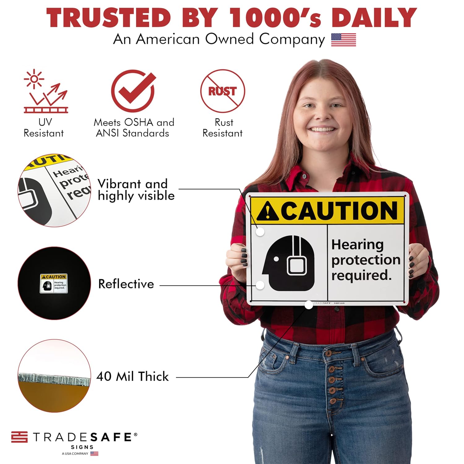 product attributes of hearing protection required sign in spanish