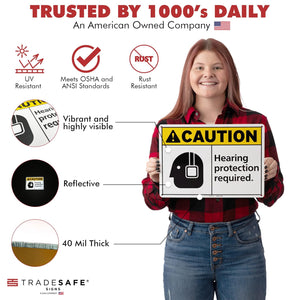 product attributes of hearing protection required sign in spanish