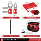 dimensions and quantities of steel hasps, tags, and lockout tagout bags