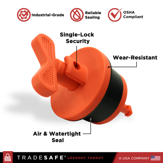 infographic: nylon drum plug lock -single-lock security, wear-resistant, air & watertight seal