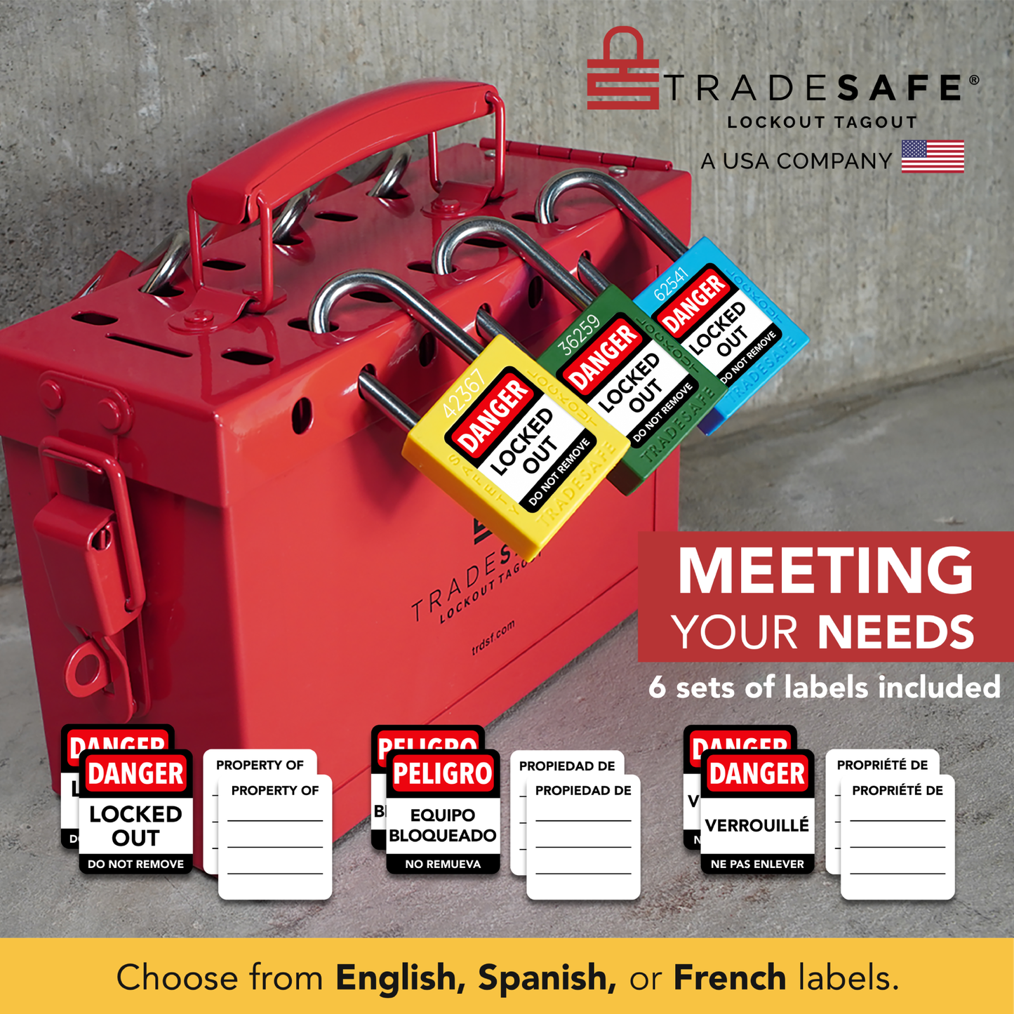 keyed alike loto padlocks with 6 set of labels included infographics