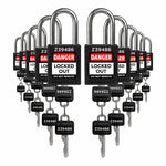 ten black loto padlocks: 2 keys each, with codes on keys and body