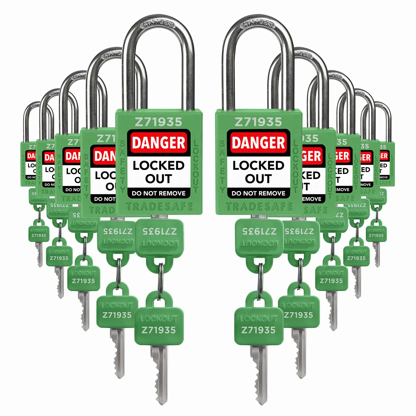 tradesafe keyed alike lockout locks
