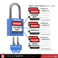 infographic: blue loto lock with english, french, spanish labels included