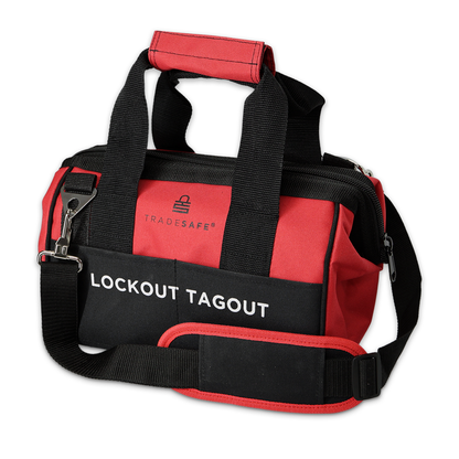 lockout tagout kit tool bag crafted from tough, tear-resistant polyester canvas