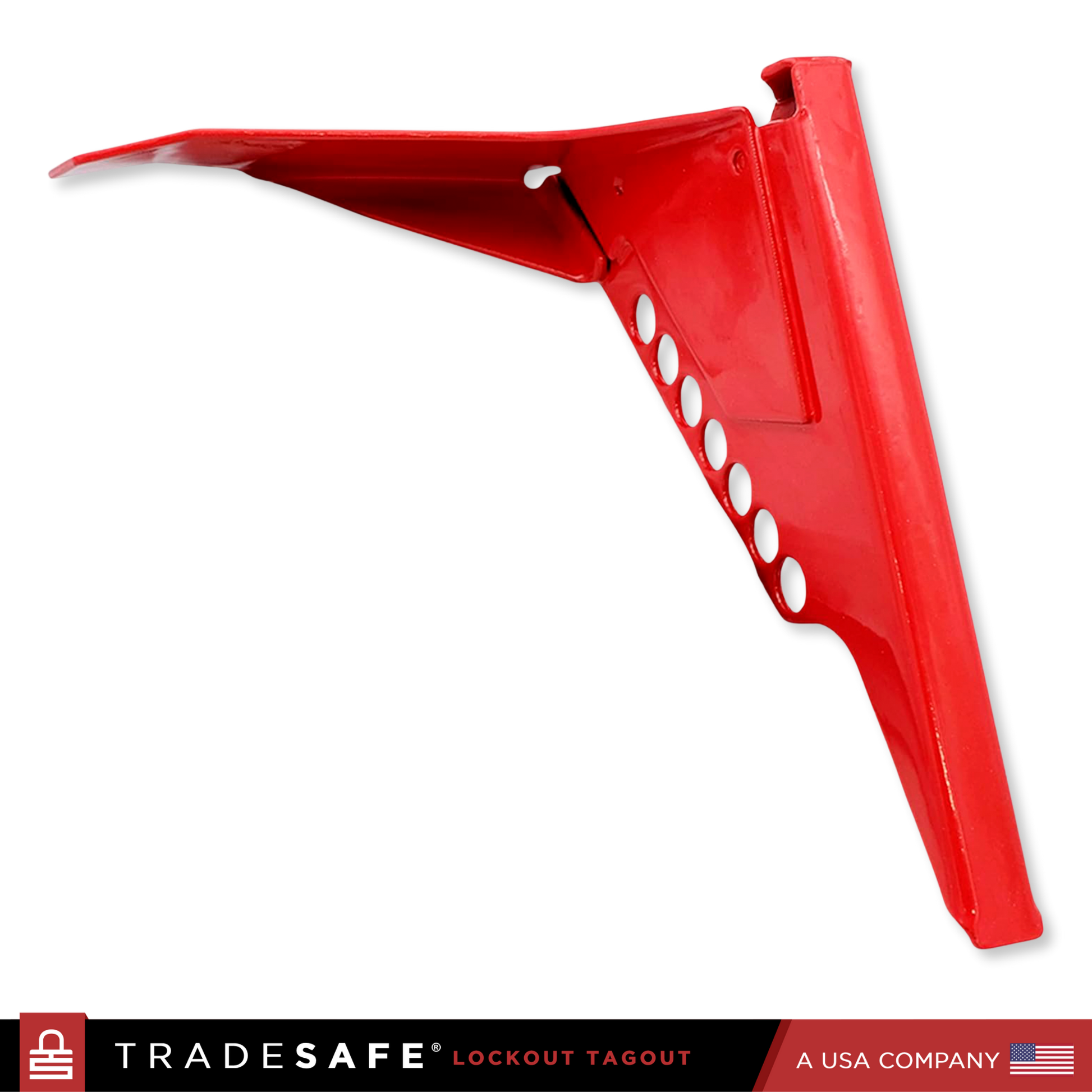 tradesafe red standard ball valve lock with seven padlock holes