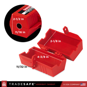 red plug lockout with dimensions