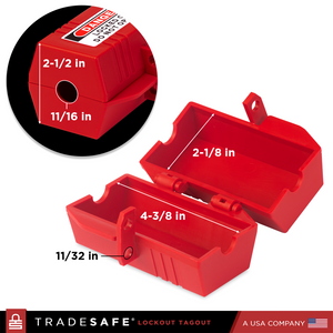 red plug lockout with dimensions