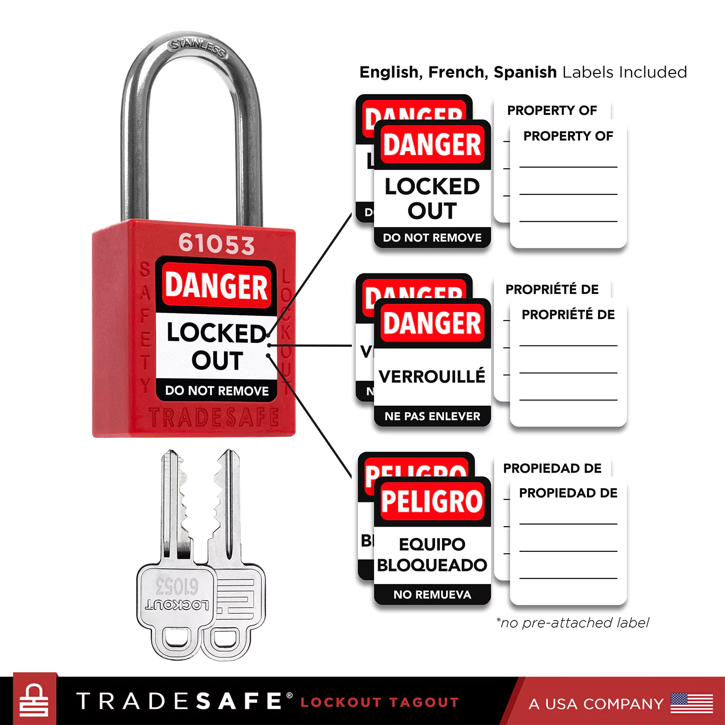 multilingual labels for loto lock