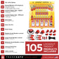 infographic of a yellow loto station with 105 loto supplies indicating components and quantities