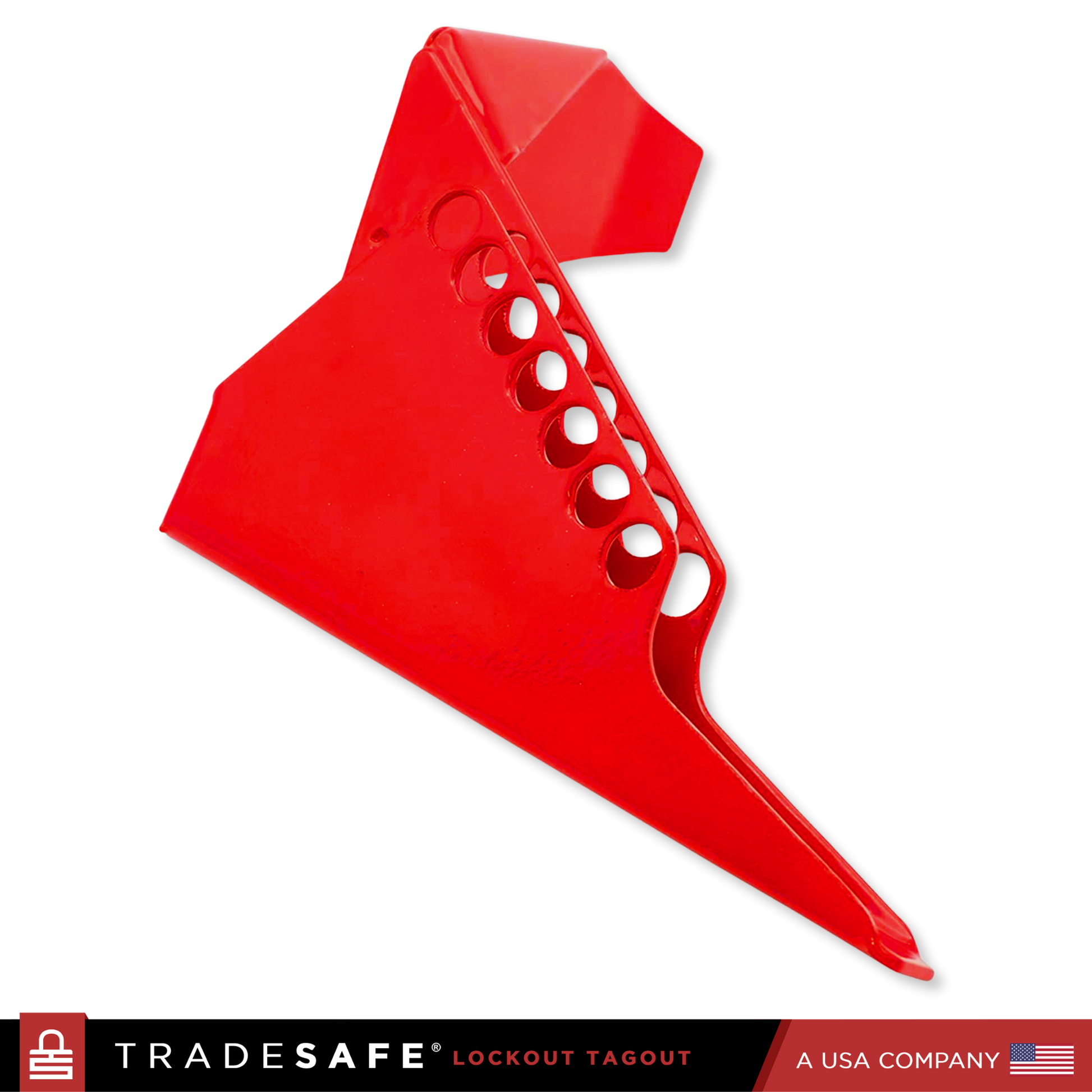 tradesafe red standard ball valve lock with seven padlock holes