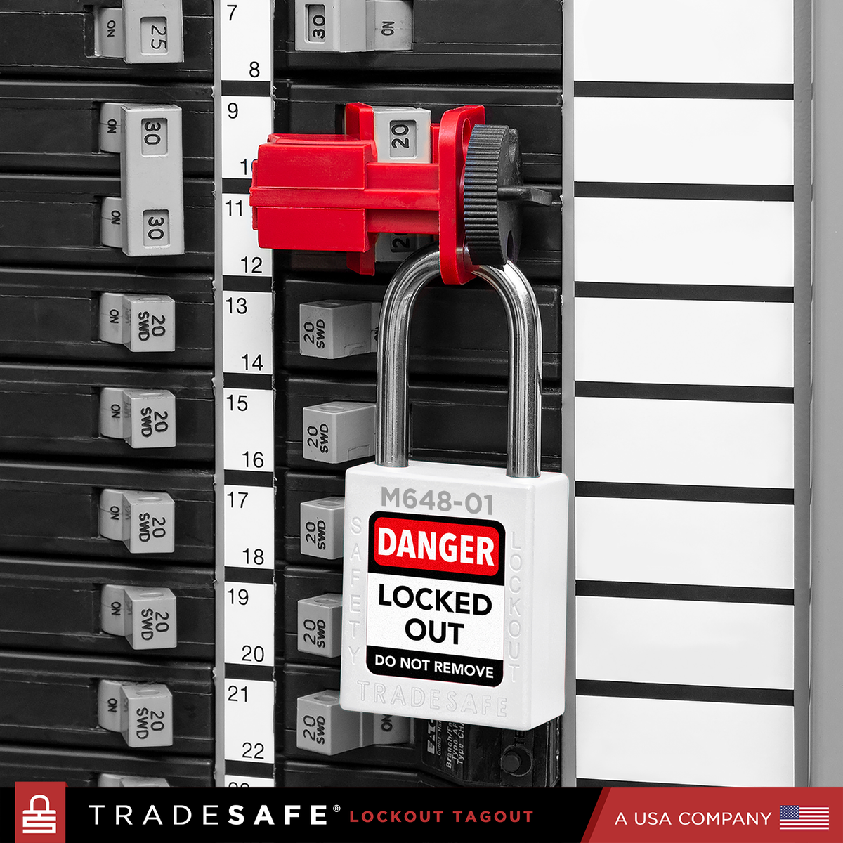 Ats Lockout Key 10 White Master Keyed Lockout Locks - Keyed Different - 2 keys | TRADESAFE