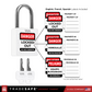 lockout locks with 2 keys and danger labels