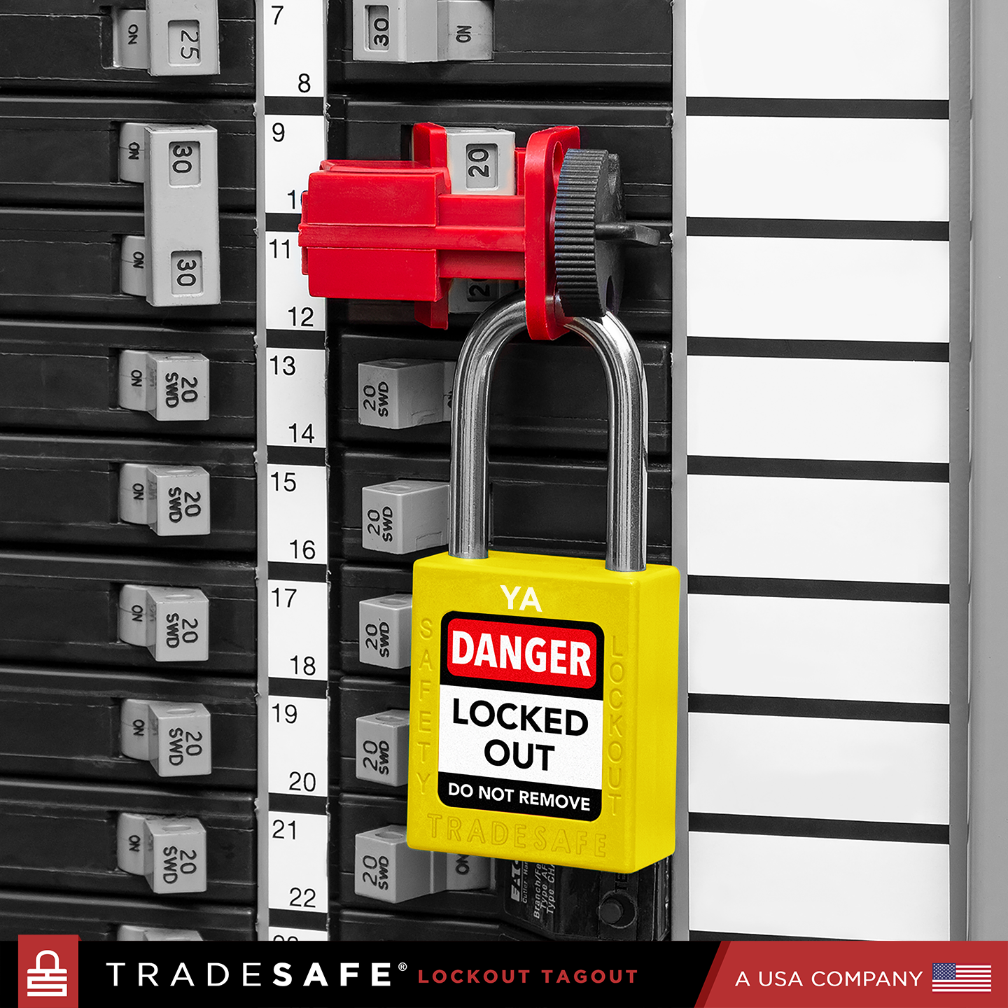 BOZZYS Lockout Tagout Locks 12-Pack | OSHA Yellow, Keyed Alike | For Industrial Machinery, Electrical Panels | Safety Padlocks
