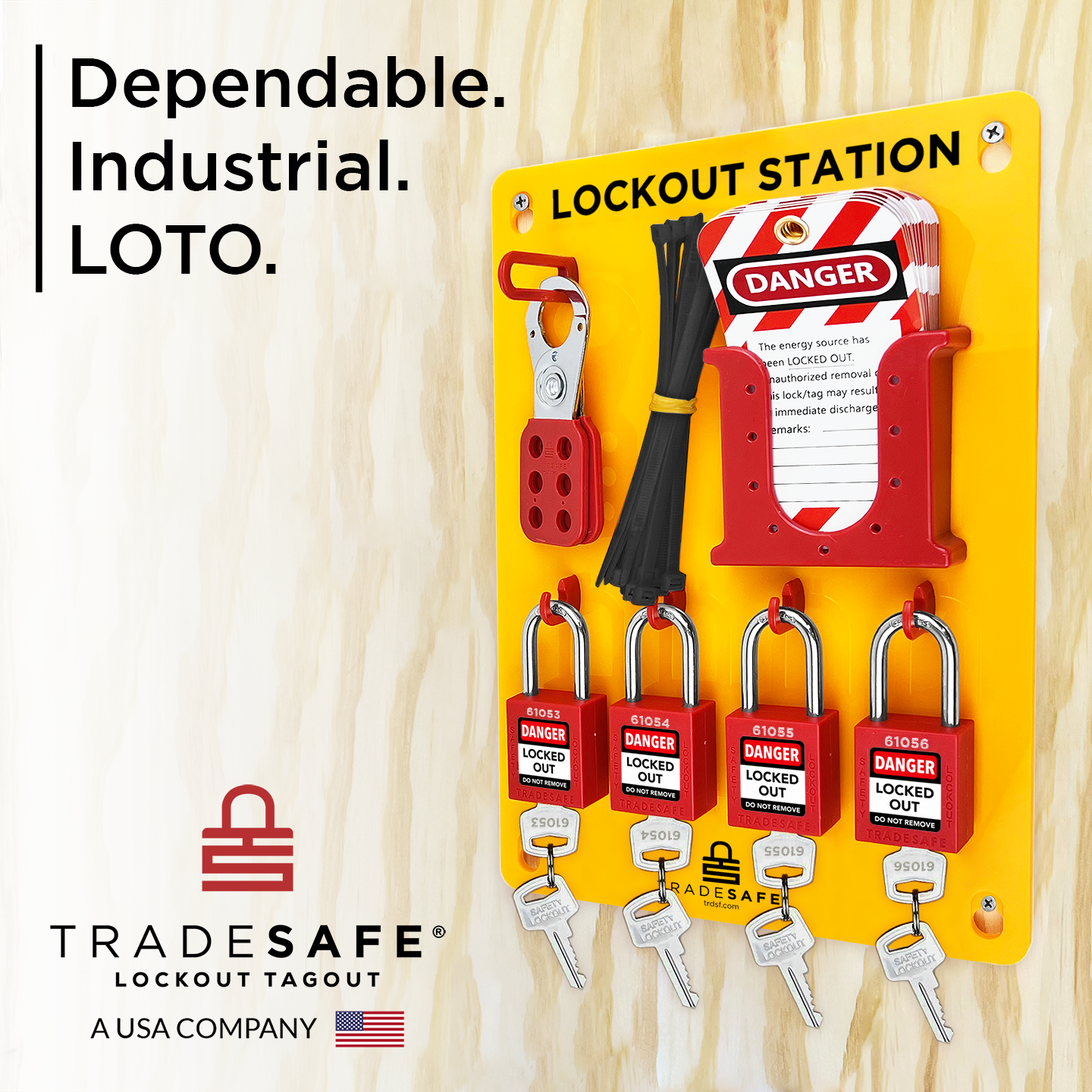 tradesafe: dependable. industrial. loto.