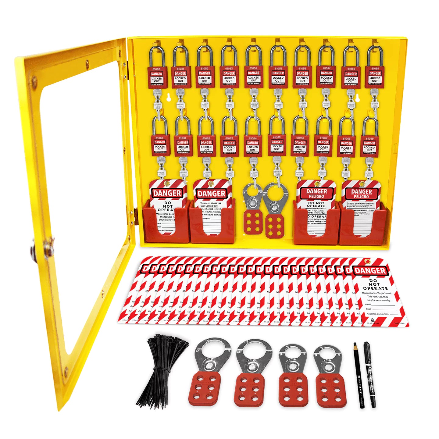 Steel Lockout Tagout Station - Keyed Different Locks | TRADESAFE