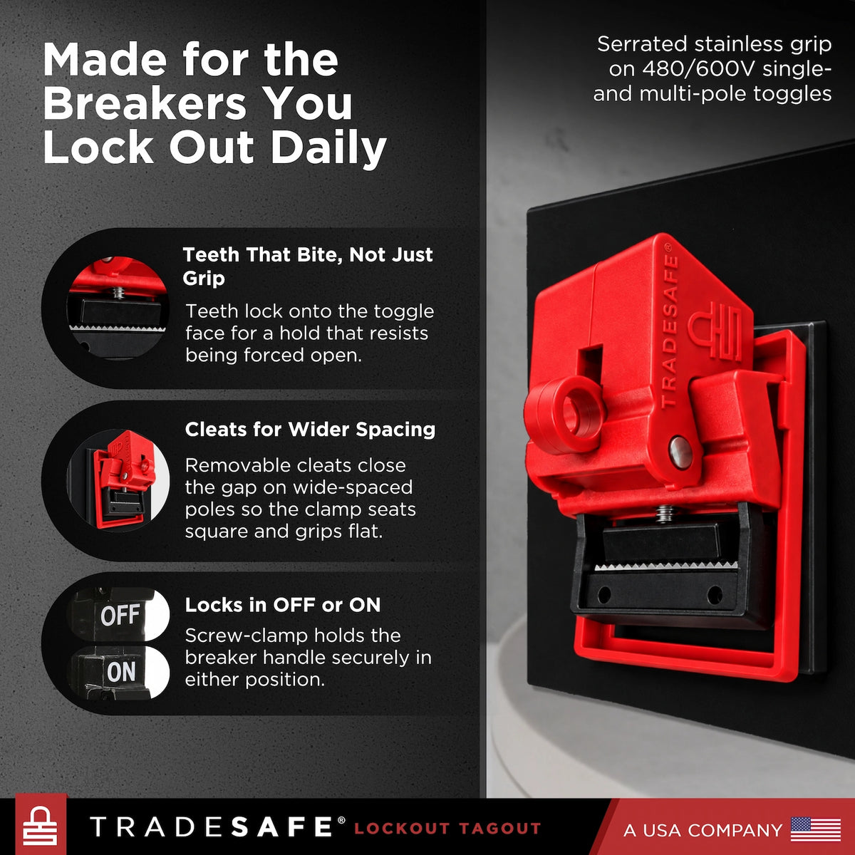 compatibility uses of clamp on large circuit breaker lock