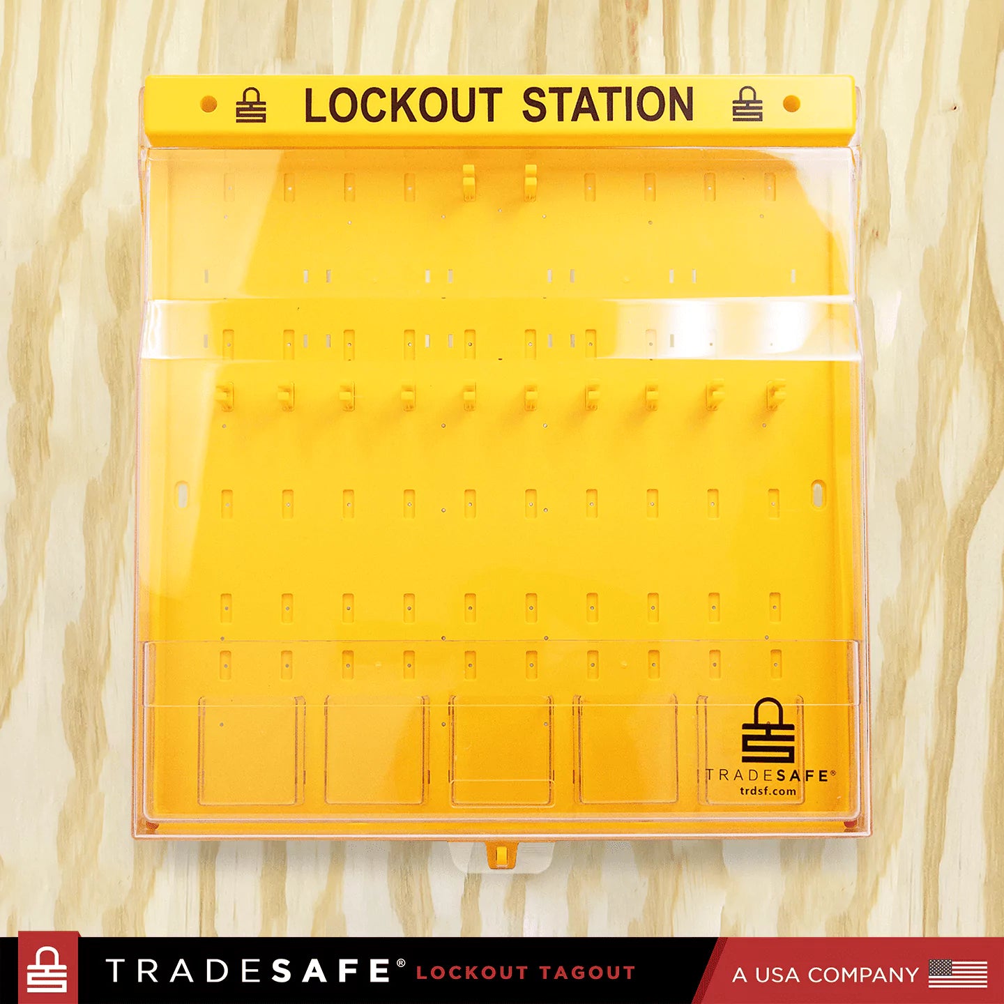 loto lock station on wall