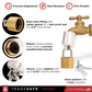 infographic: illustration showcasing features of water spigot lock