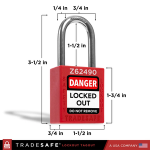 loto padlock dimension