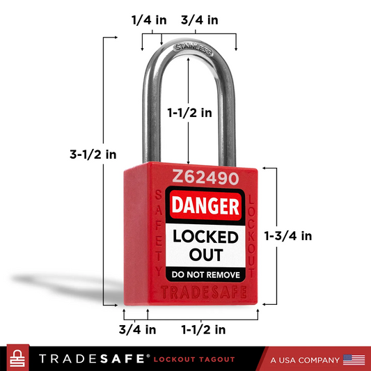 loto padlock dimension