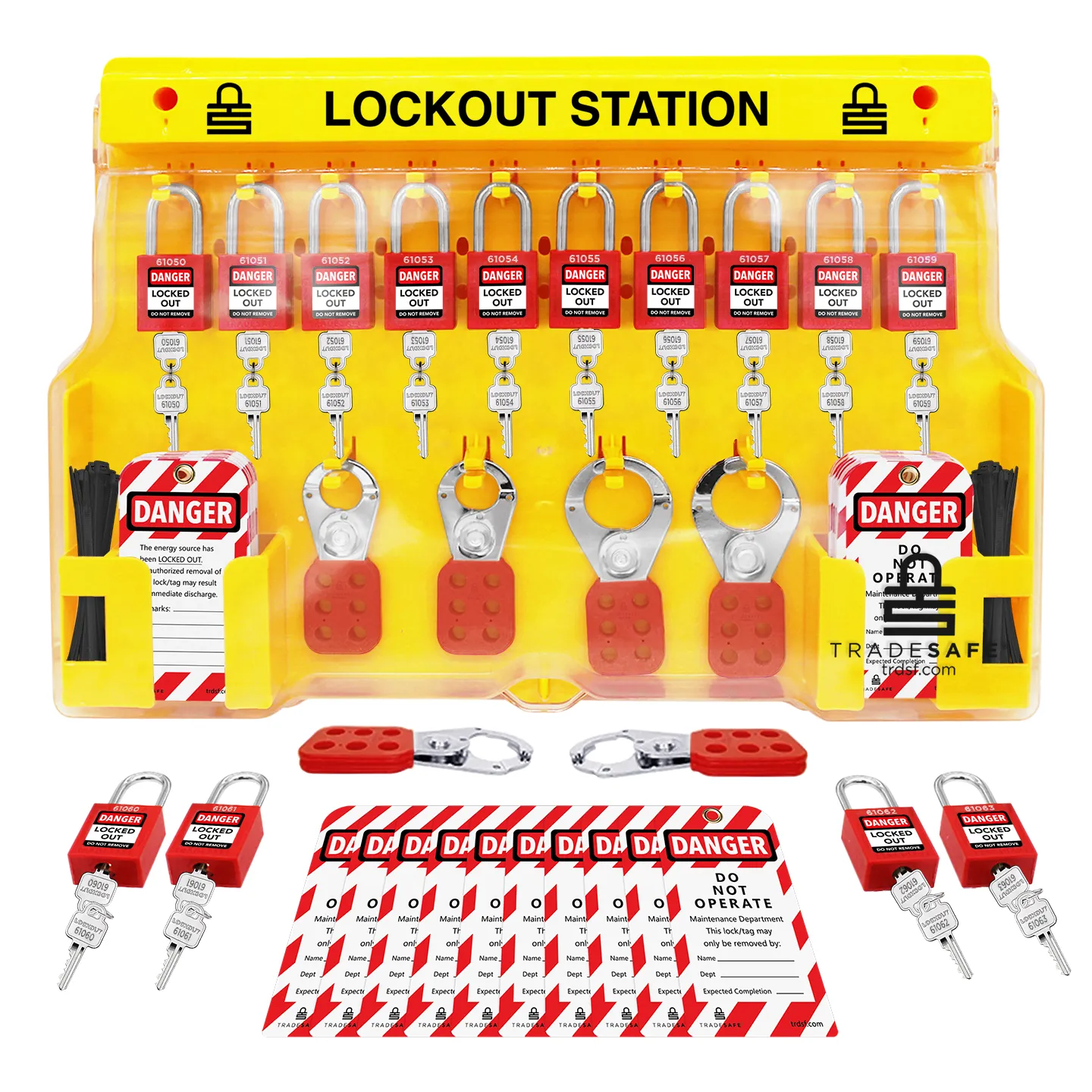 lockout tagout extra large station filled with loto products