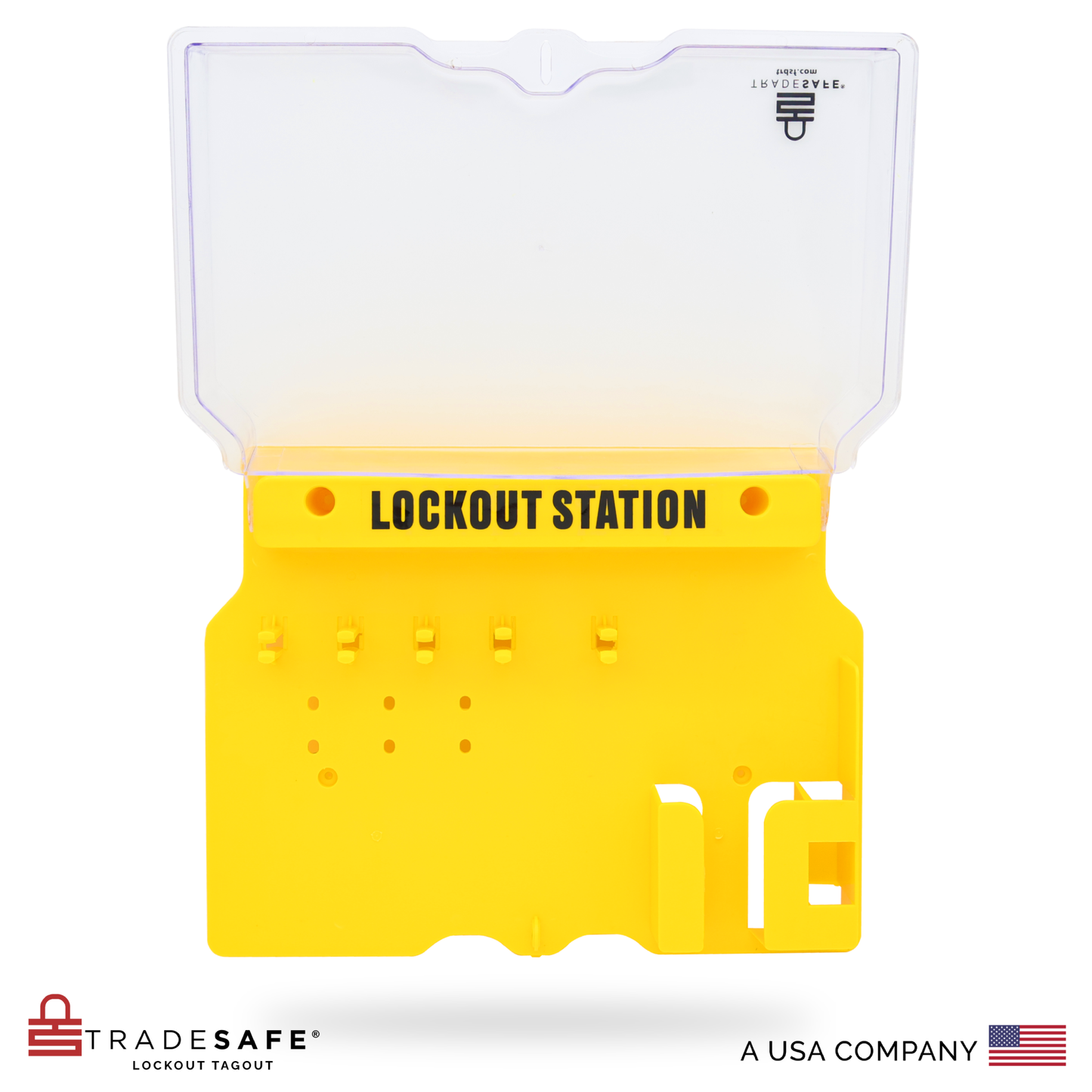 lockout station large unfilled transparent cover opened