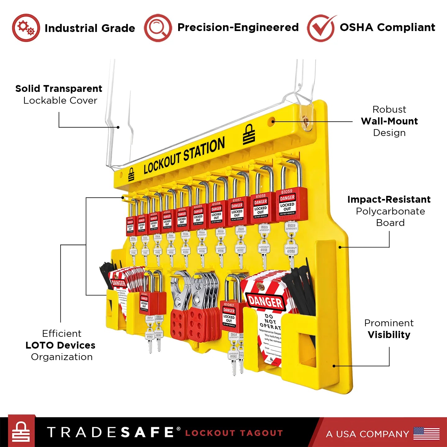 product features of tradesafe lockout station xl