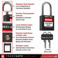 info overlay of black loto locks with master key 