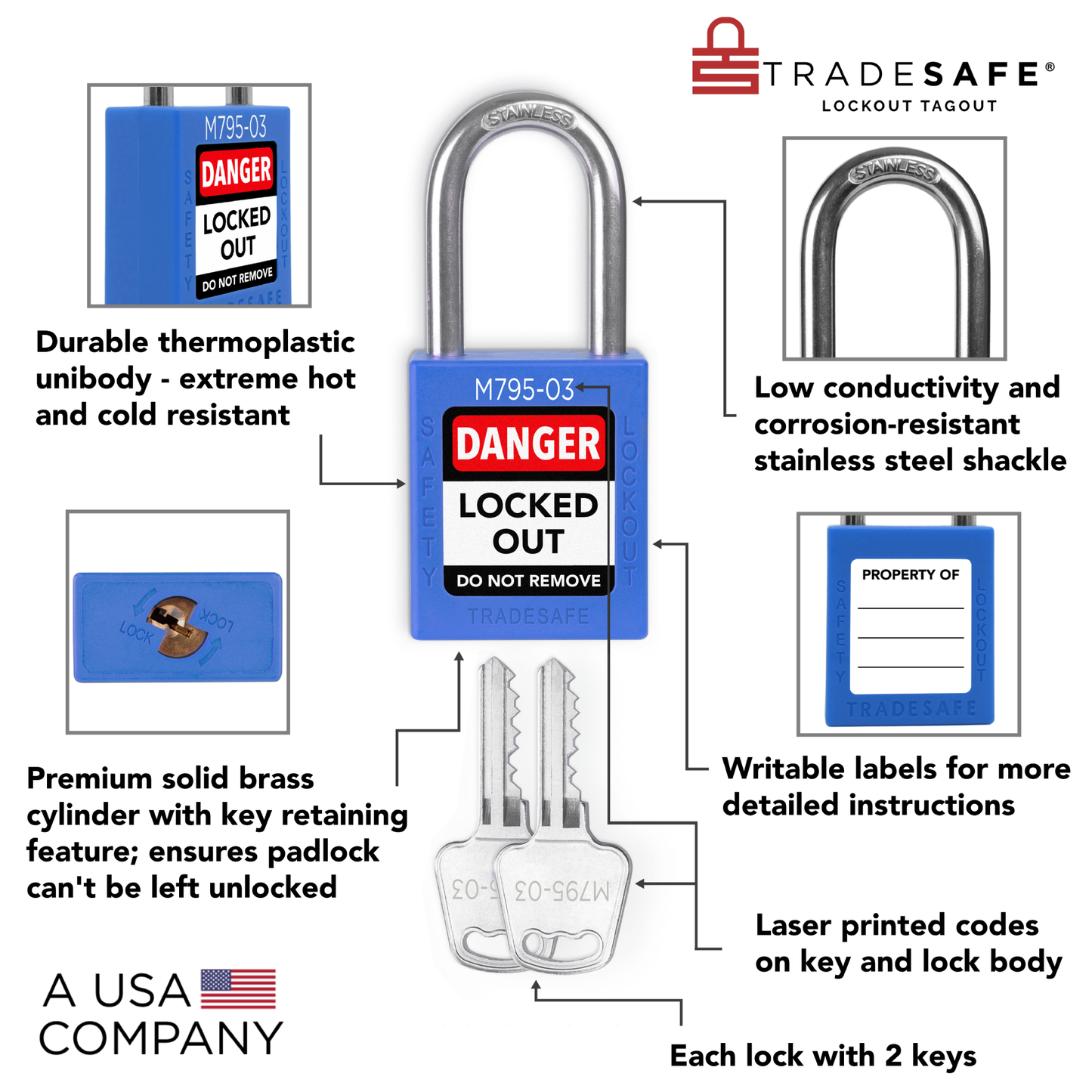 info overlay of blue loto locks with master key 