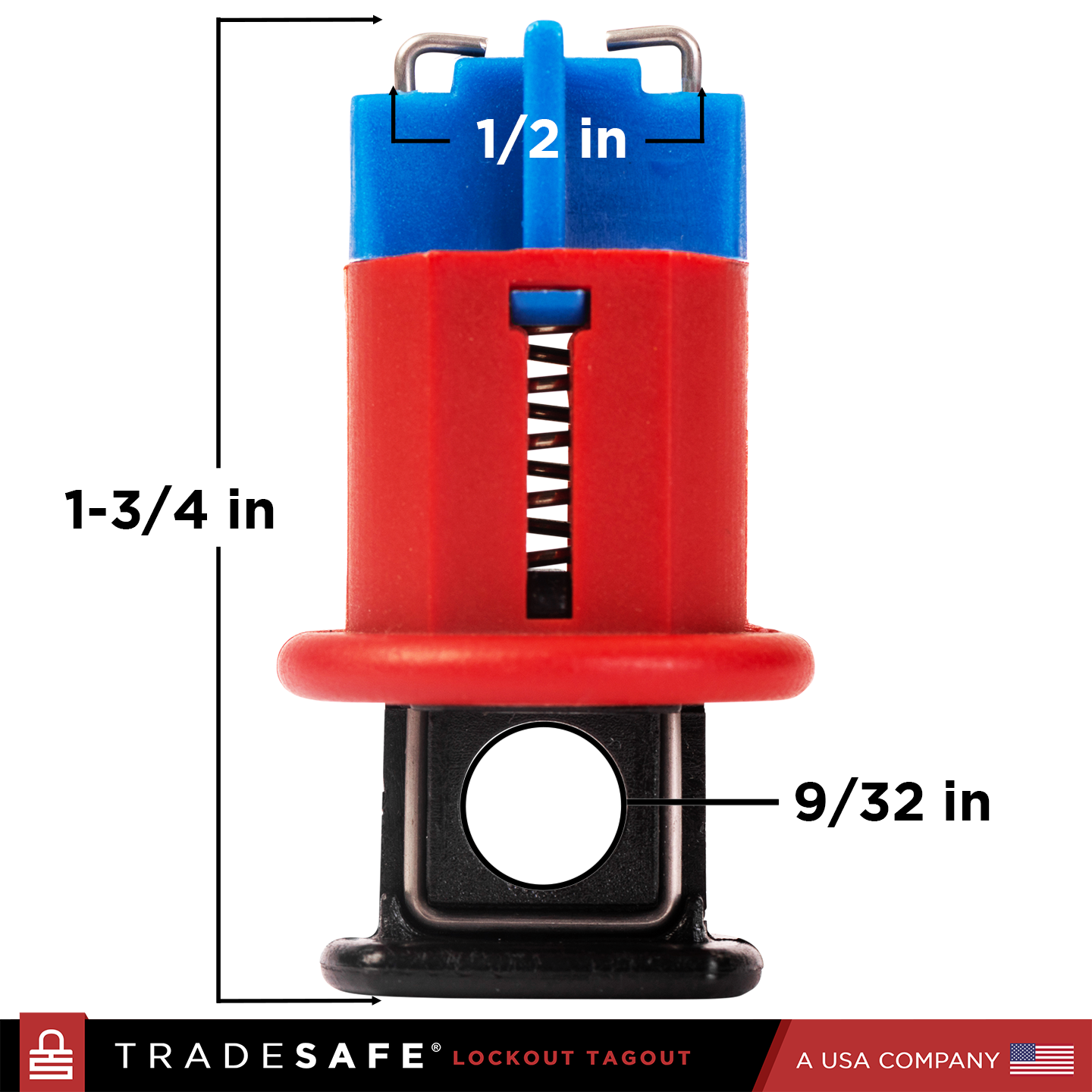 pin in standard miniature circuit breaker lockout with dimensions