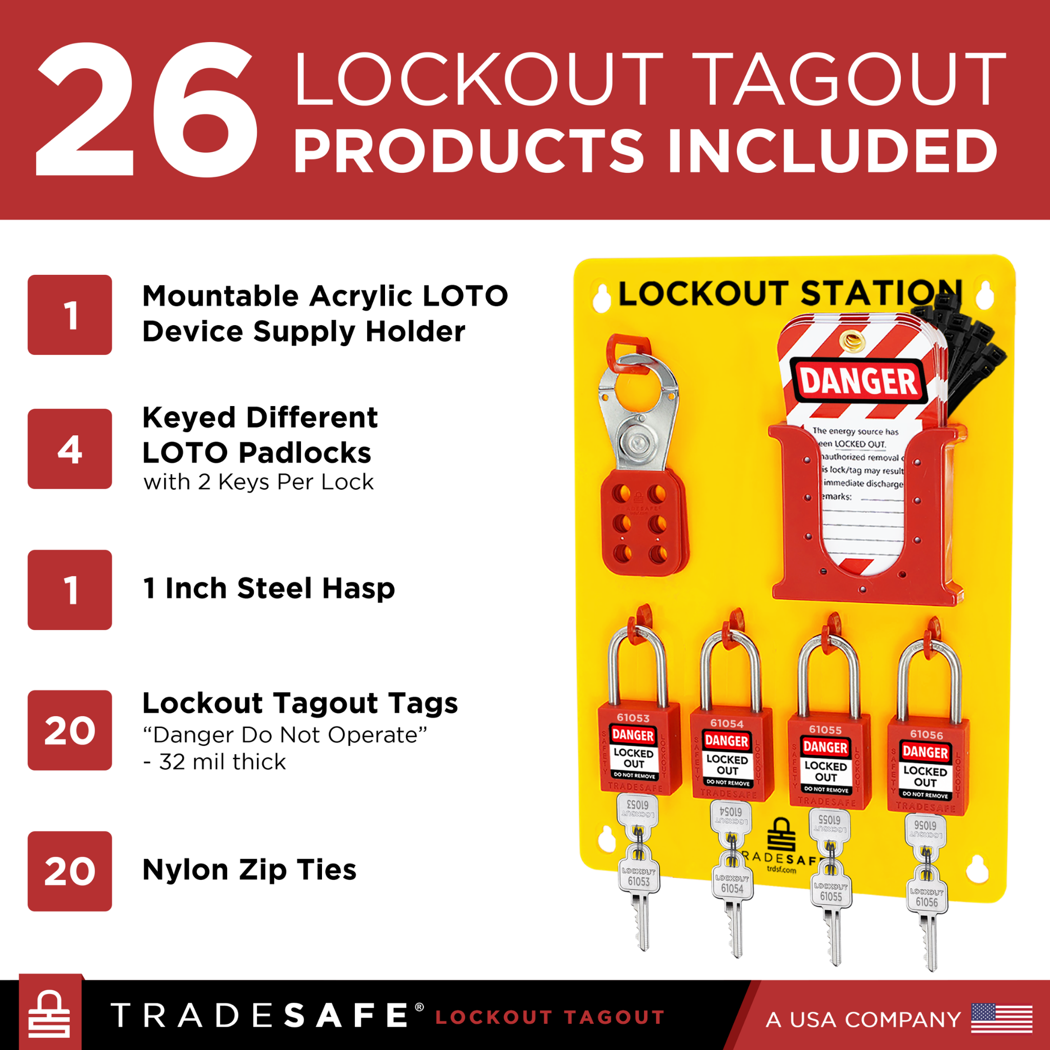 Medium Lockout Tagout Station - LOTO Station | TRADESAFE