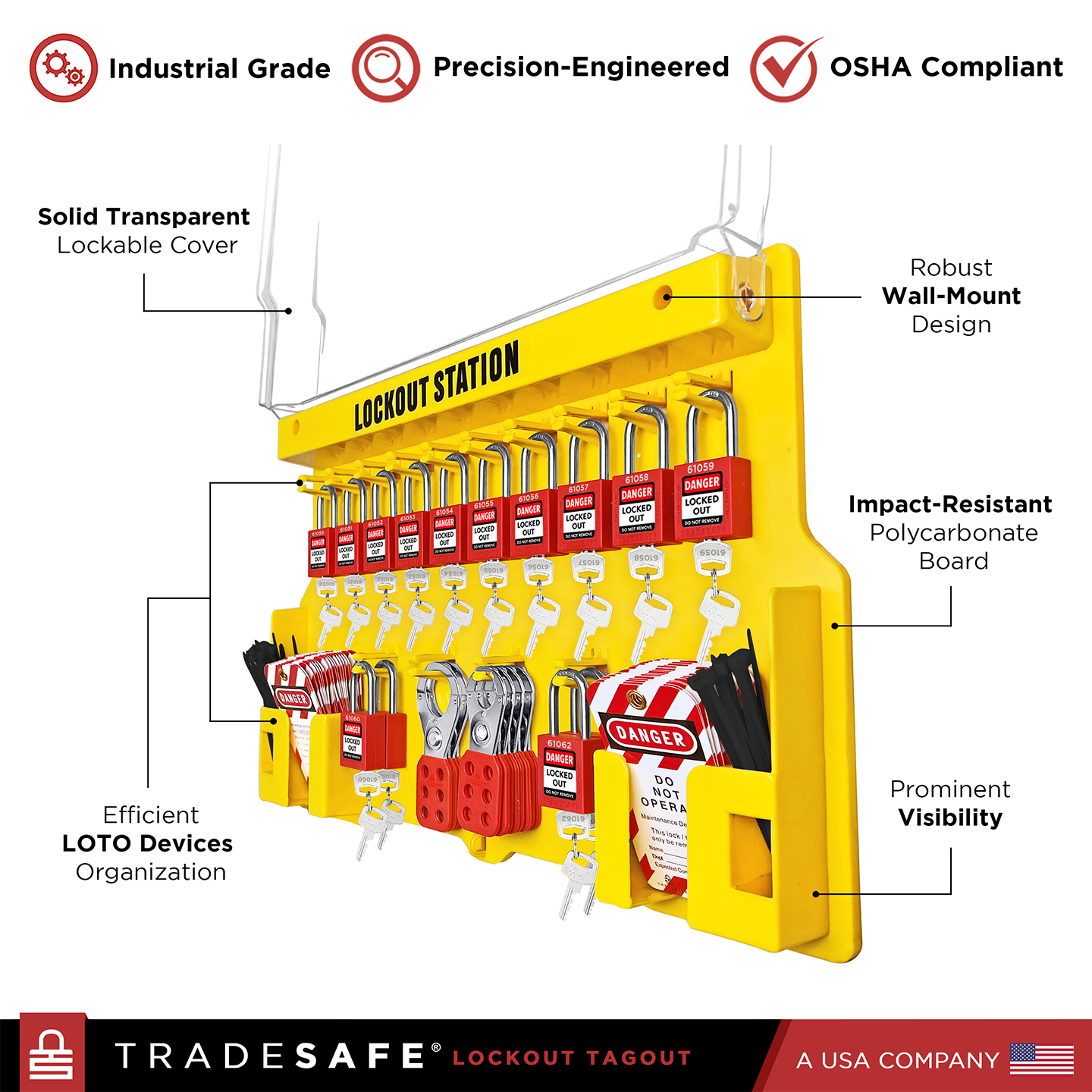 product features of tradesafe electrical plug lockout xl