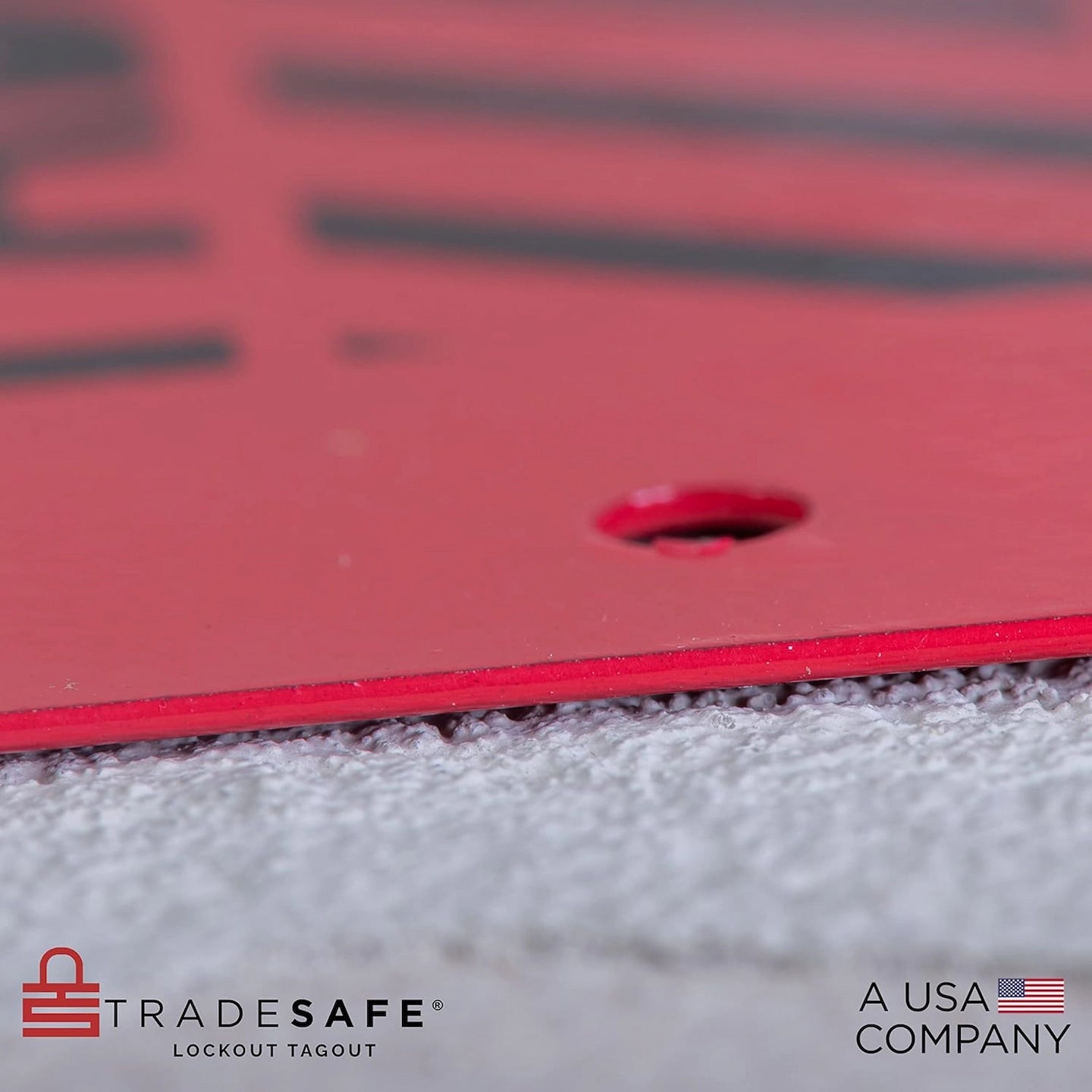 close up view of the side edges of steel padlock station