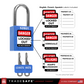 infographic: blue loto lock with english, french, spanish labels included