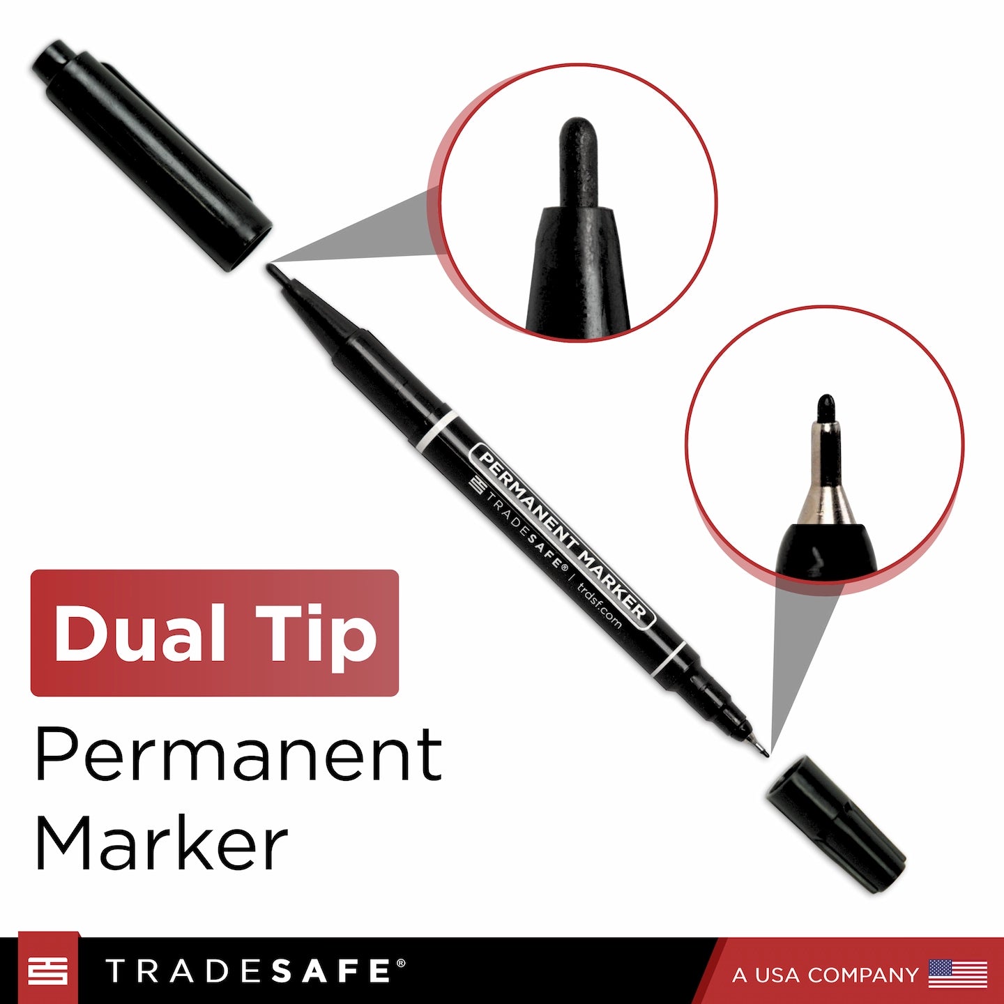 dual tip permanent black marker