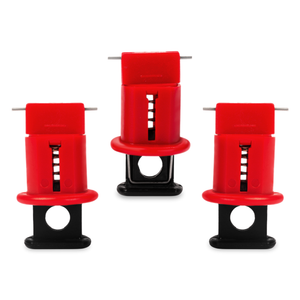 three pin out wide breaker locks grouped together
