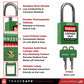 infographic of a green loto lock with 2 keys indicating materials used in each part
