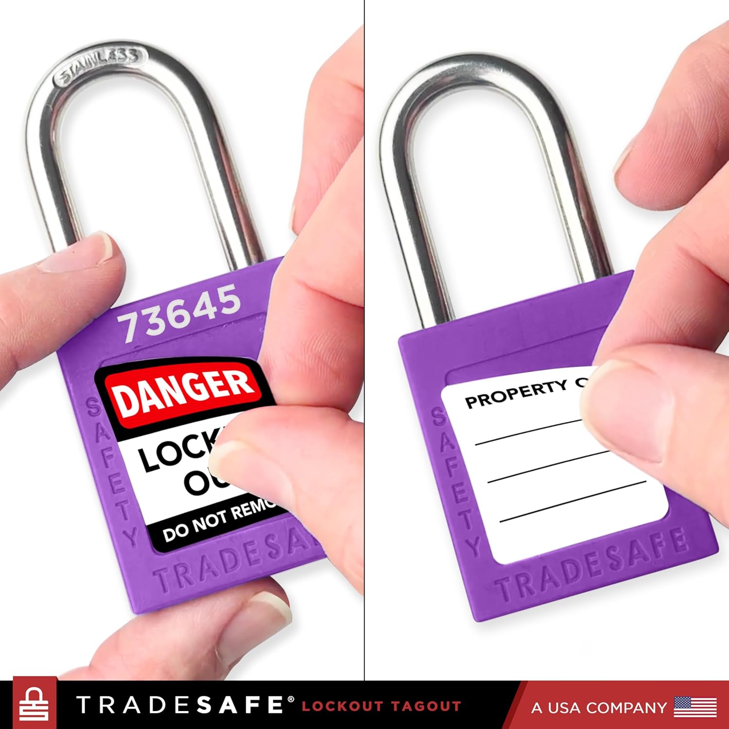 Purple Keyed Different Lockout Locks - 2 Keys - 7 Pack | TRADESAFE