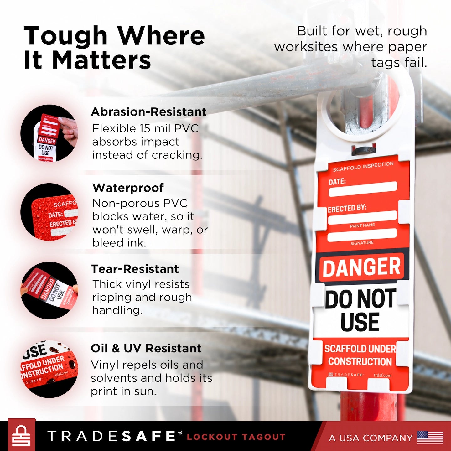 scaffold inspection tags features and specifications