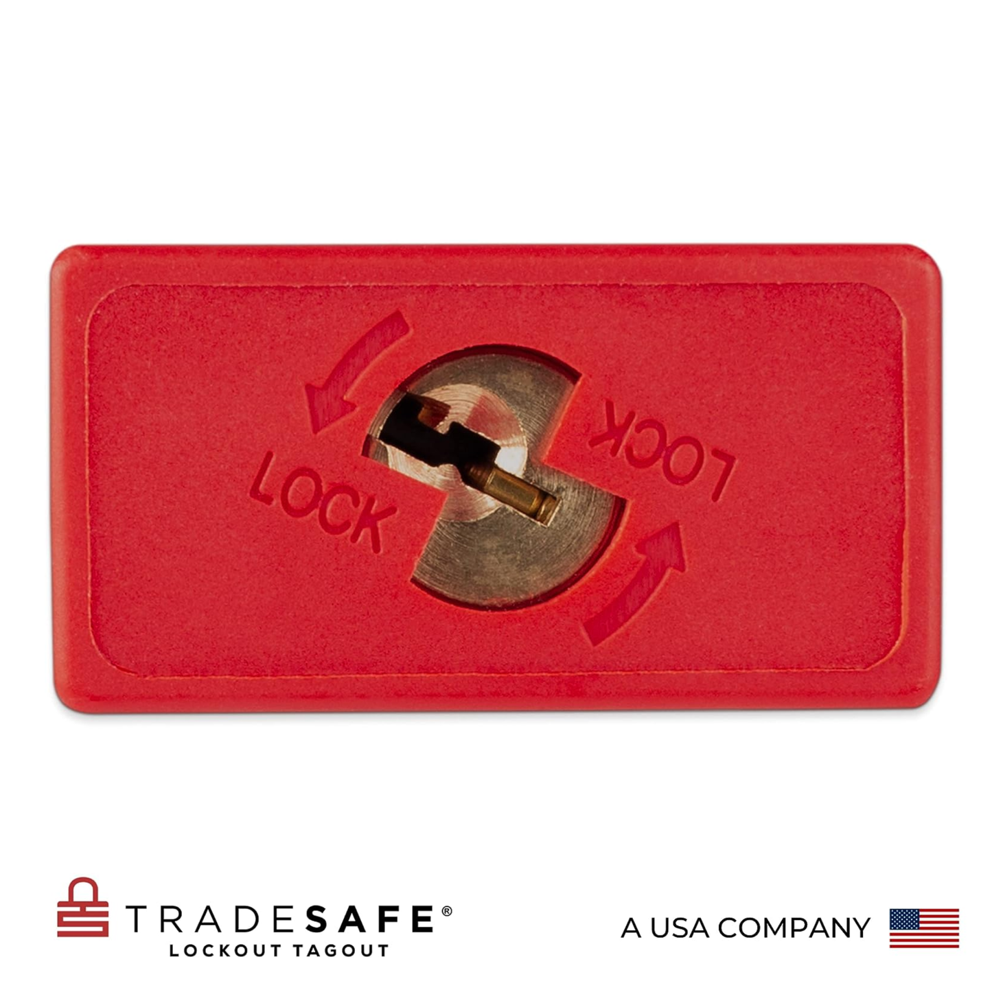 close-up view of the bottom part of a red loto padlock