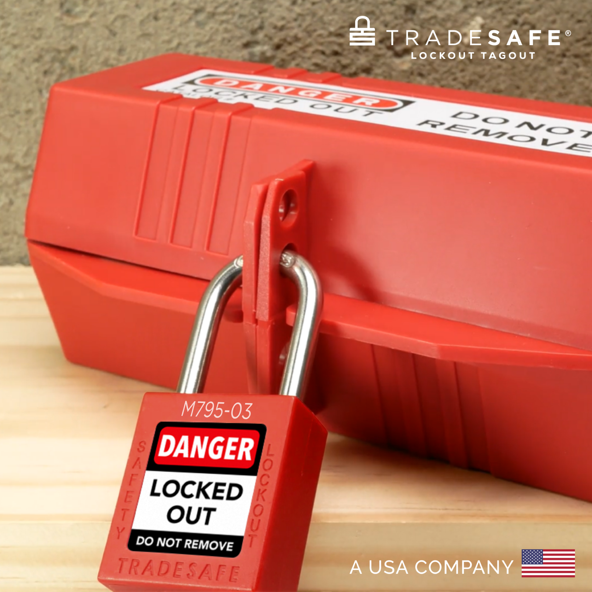 red keyed different master keyed lock in-use on loto plug lock