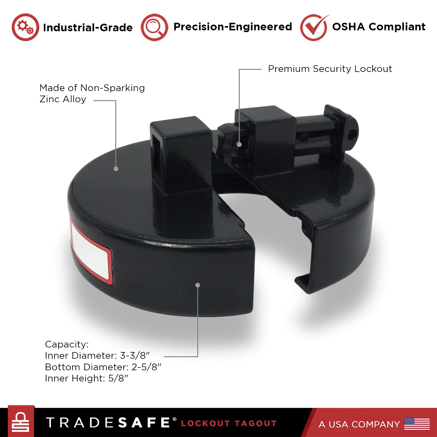 infographic: product features of tradesafe drum bung lockout