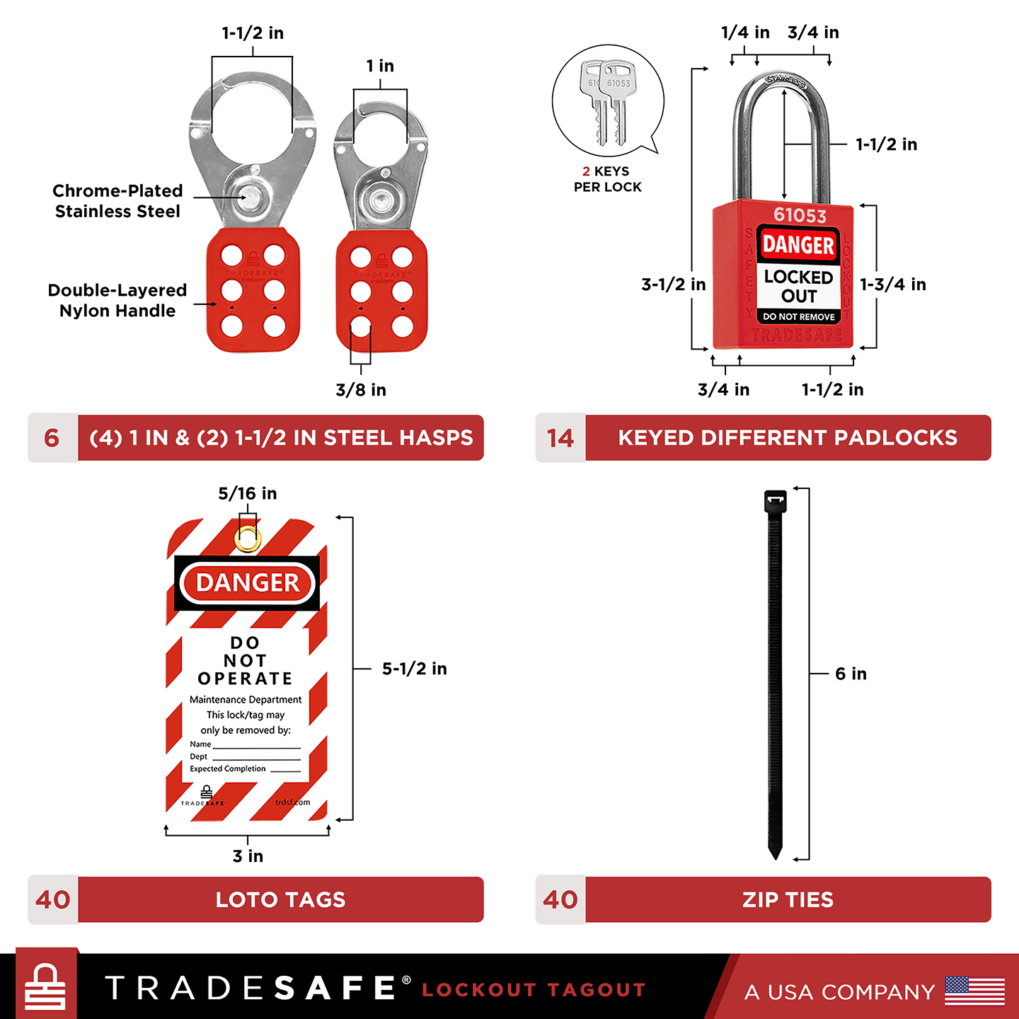 loto tagout station extra large components with product dimensions